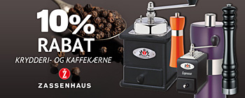 10% rabat på krydderi- og kaffekværne fra Zassenhaus!