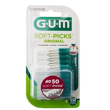 40 st/pakke - GUM Soft Picks Fluoride Large Rubber tip pick