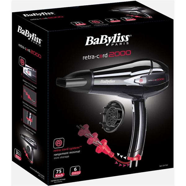 BaByliss D372E Hair Dryer DC Expert Cord Reel (Billede 2 af 4)