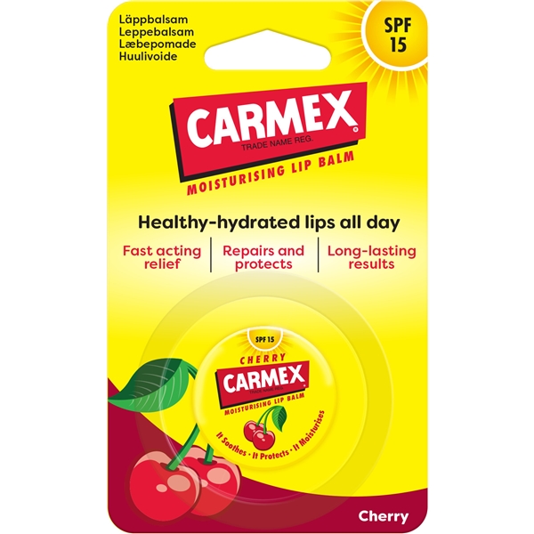 Carmex Cherry Lip Balm Jar Spf 15 (Billede 1 af 3)