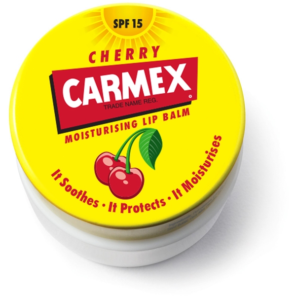 Carmex Cherry Lip Balm Jar Spf 15 (Billede 3 af 3)