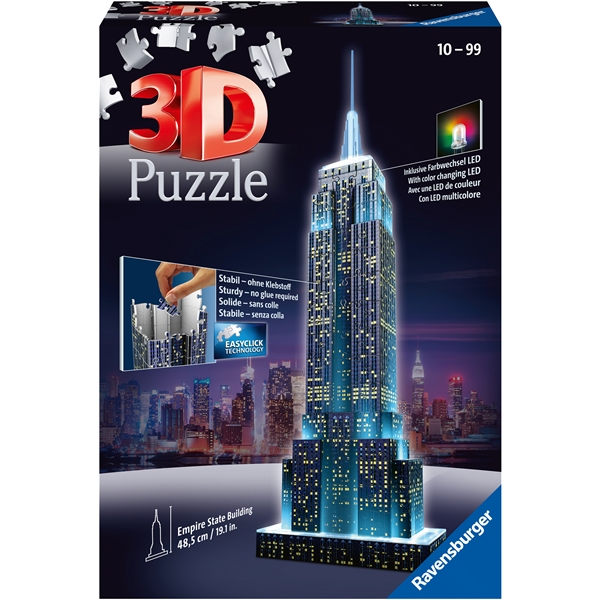 Puslespilsbygning 3D - Empire State Building LED (Billede 1 af 6)