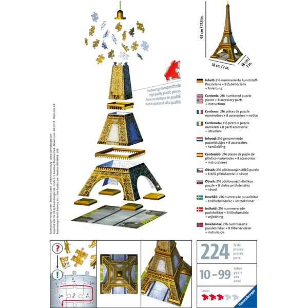 Puslespilsbygning 3D - Eiffeltårnet (Billede 2 af 7)