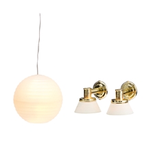 Lundby Småland Rislampe og To Væglamper