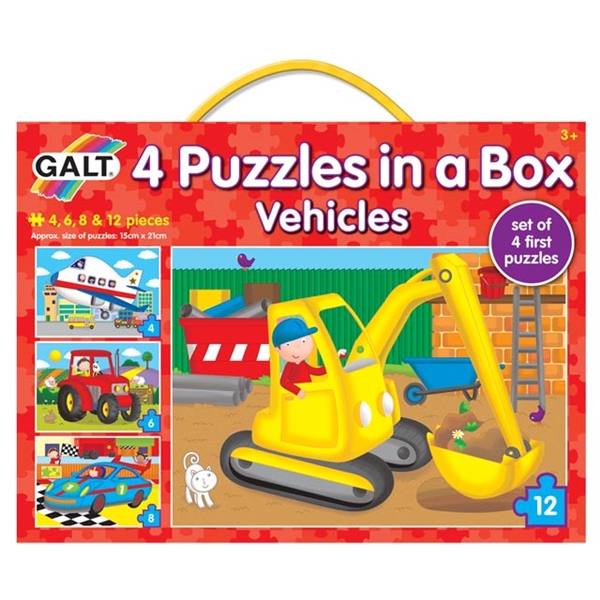 4 Puzzles in a Box - Vehicles (Billede 1 af 2)