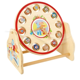 Day & Night Rotating Clock - Rød
