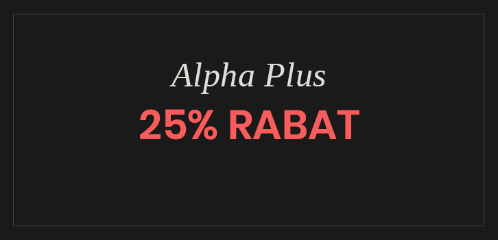 Få 25% rabat på alle produkter fra Alpha Plus!