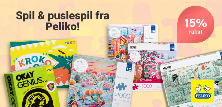 15% på spil & puslespil hos Peliko!