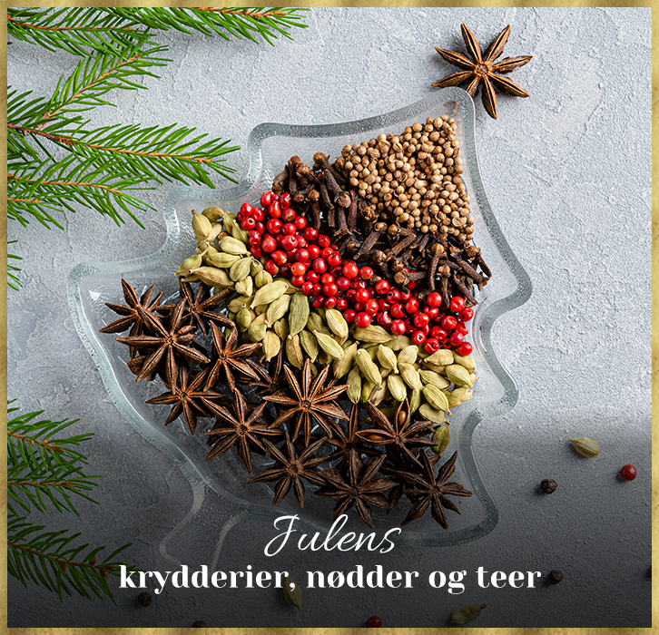 Julens krydderier, nødder og teer