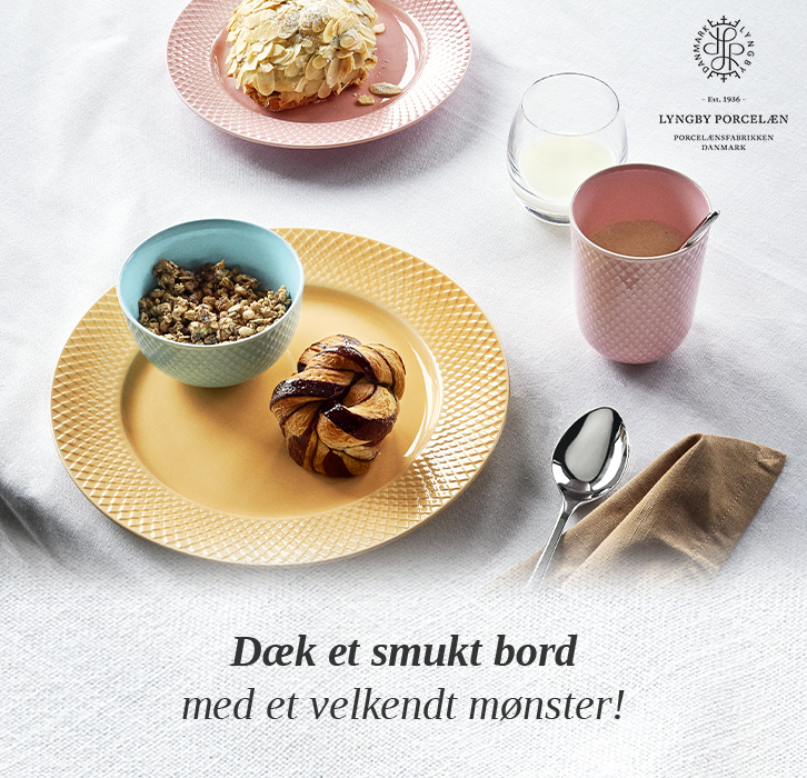 Tilbudskampagne på håndlavet porcelæn fra Lyngbys Rhombe Color serie!
