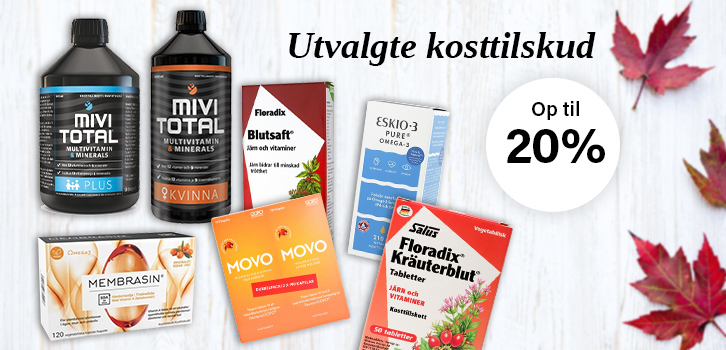 Få op til 20% rabat på effektive kosttilskud af høj kvalitet.