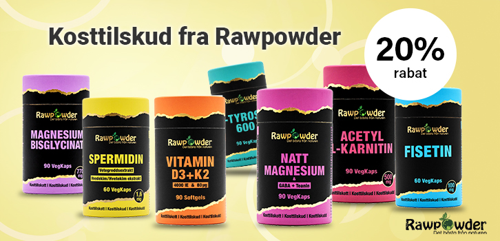 Kosttilskud fra Rawpowder - 20% rabat!