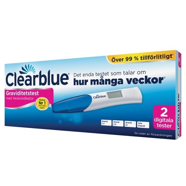 øst fumle Bage Clearblue Digital Gravtest med veckoindikator 2st - Test - Clearblue |  Shopping4net