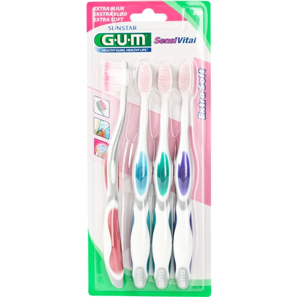 GUM SensiVital Tandborste Xtra Soft - 4-pack - Tandbørster - GUM