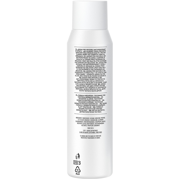 Adidas Pro Invisible Woman - Deodorant Spray (Billede 2 af 2)