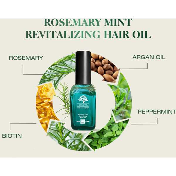 Arganmidas Rosemary Mint Revitalizing Hair Oil (Billede 5 af 9)
