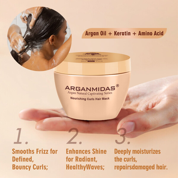 Arganmidas Nourishing Curls Hair Mask (Billede 5 af 8)
