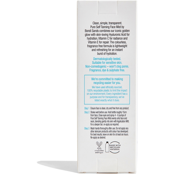 Bondi Sands Pure Self Tanning Face Mist (Billede 6 af 7)