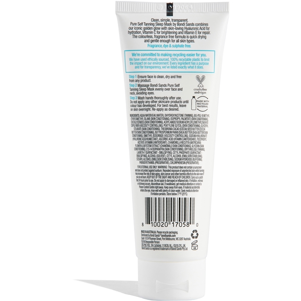Bondi Sands Pure Self Tanning Sleep Mask (Billede 4 af 5)
