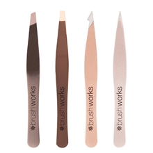 1 set - Gold - Brushworks HD 4 Piece Tweezer Set