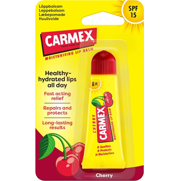 Carmex Lip Balm Cherry Tube SPF15 (Billede 1 af 3)