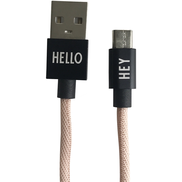 Design Letters Micro USB Cable 1 M Nude (Billede 1 af 2)