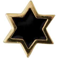 Design Letters Enamel Star Charm Gold Black