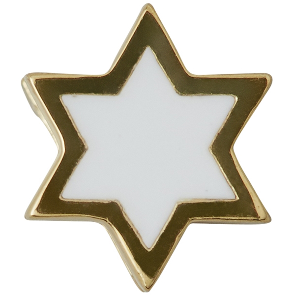 Design Letters Enamel Star Charm Gold White (Billede 1 af 2)