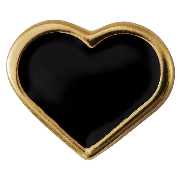 Design Letters Enamel Heart Charm Gold Black (Billede 1 af 2)