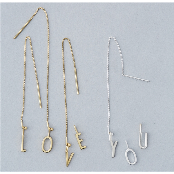 Design Letters Earring Chain Gold (Billede 2 af 3)