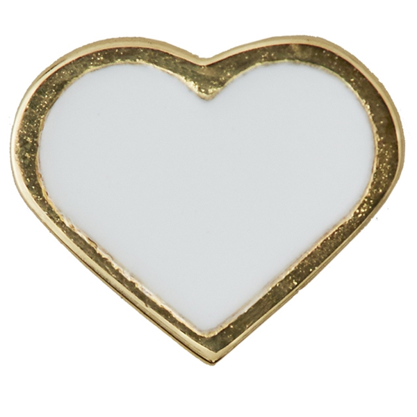 Design Letters Enamel Heart Charm White Gold (Billede 1 af 2)