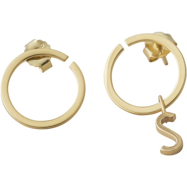 Design Letters Earring Hoops 16 mm Gold (Billede 2 af 2)
