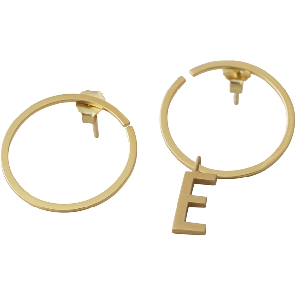 Design Letters Earring Hoops 24 mm Gold (Billede 2 af 3)