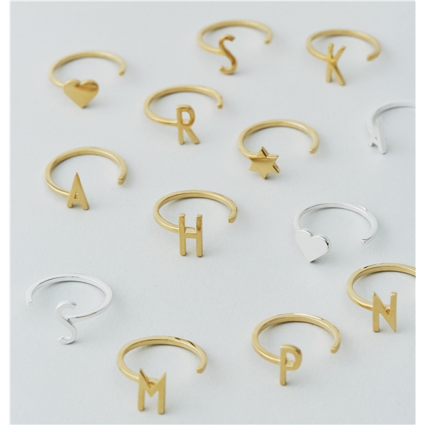 Design Letters Ring Gold A-Z (Billede 2 af 2)