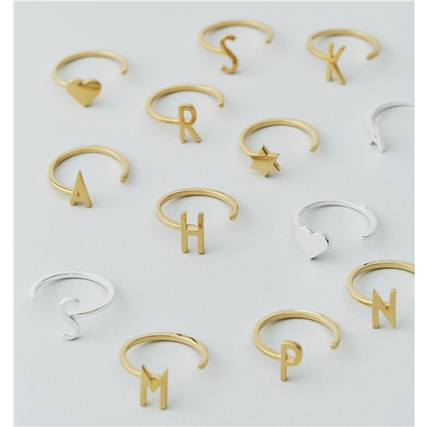 Design Letters Ring Silver A-Z (Billede 2 af 2)