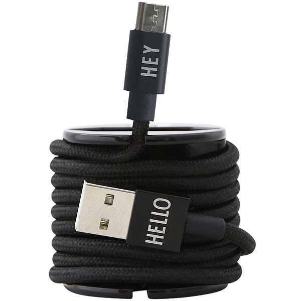 Design Letters Micro USB Cable 1 M Black (Billede 2 af 2)