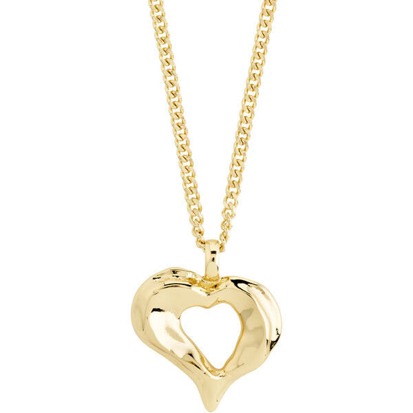 11251-2011 TIDE Heart Necklace Gold Plated (Billede 1 af 4)