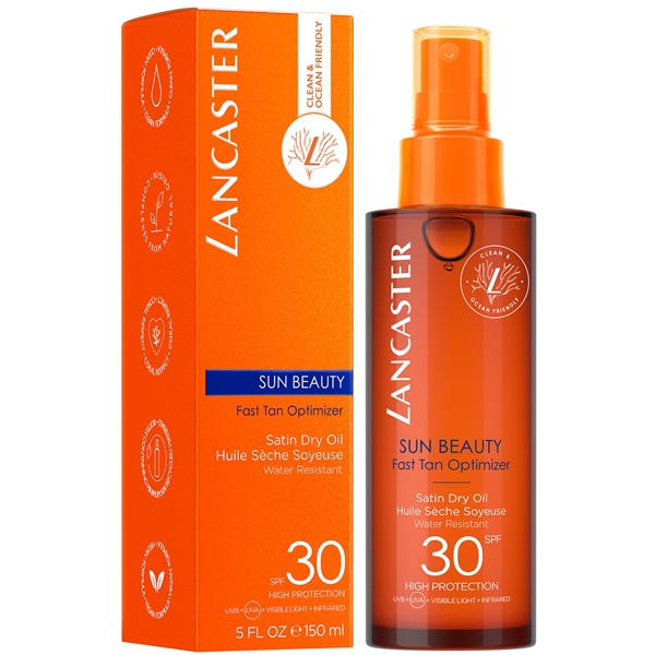 Lancaster SPF30 Sun Beauty Fast Tan Satin Dry Oil (Billede 2 af 5)