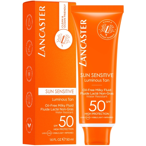 Lancaster SPF50 Sun Sensitive Oil Free Milky Fluid (Billede 2 af 3)