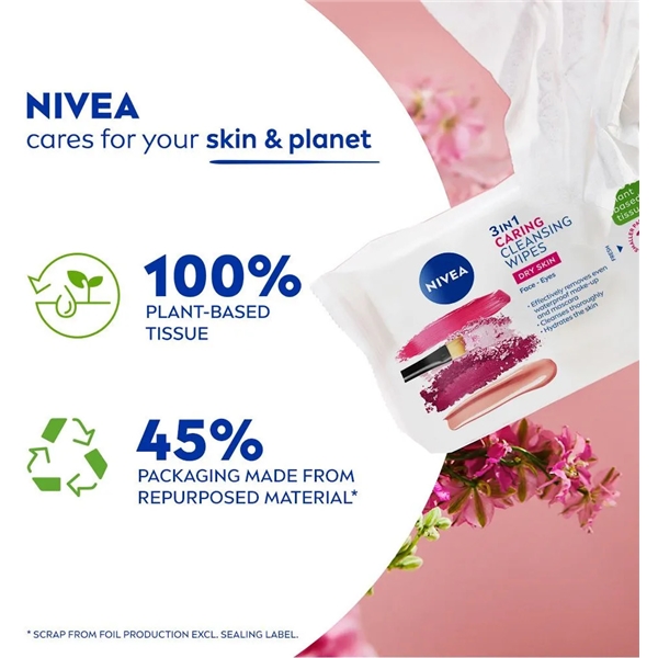 Nivea 3 in 1 Caring Cleansing Wipes (Billede 3 af 6)
