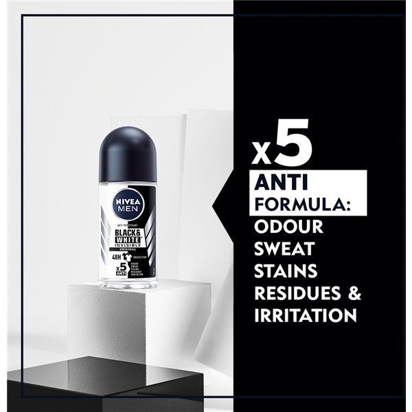 Nivea Men Deo Black & White Invisible Roll On (Billede 2 af 5)
