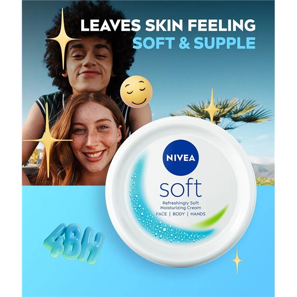 Nivea Soft Moisturizing Cream - Face Body Hand (Billede 3 af 5)
