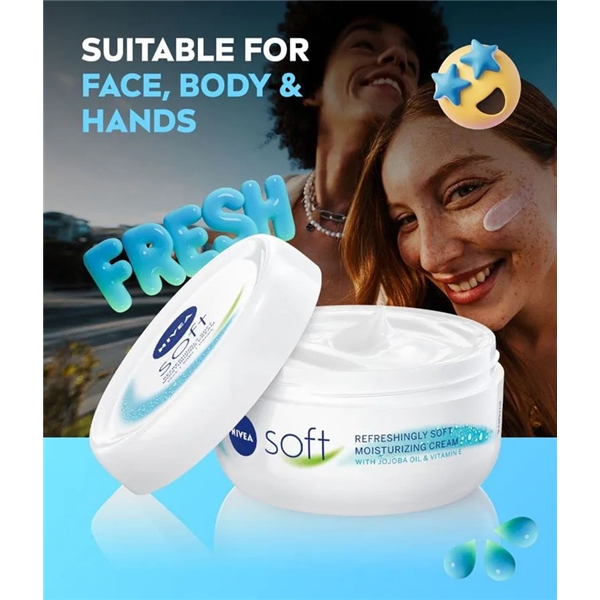 Nivea Soft Moisturizing Cream - Face Body Hand (Billede 5 af 5)