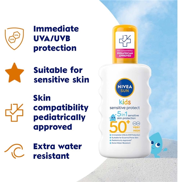 Nivea Sun Kids Sensitive Protect Spray SPF50+ (Billede 3 af 5)