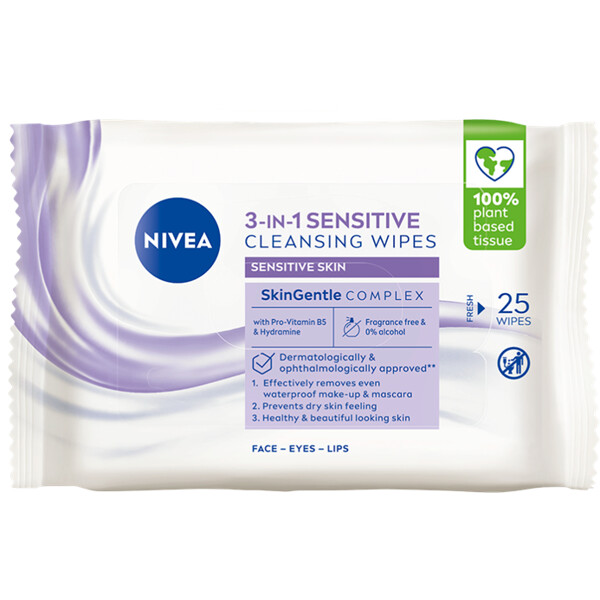 Nivea 3 in 1 Sensitive Cleansing Wipes (Billede 1 af 6)
