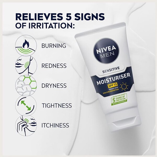 Nivea Men Sensitive Face Moisturiser SPF15 (Billede 4 af 8)