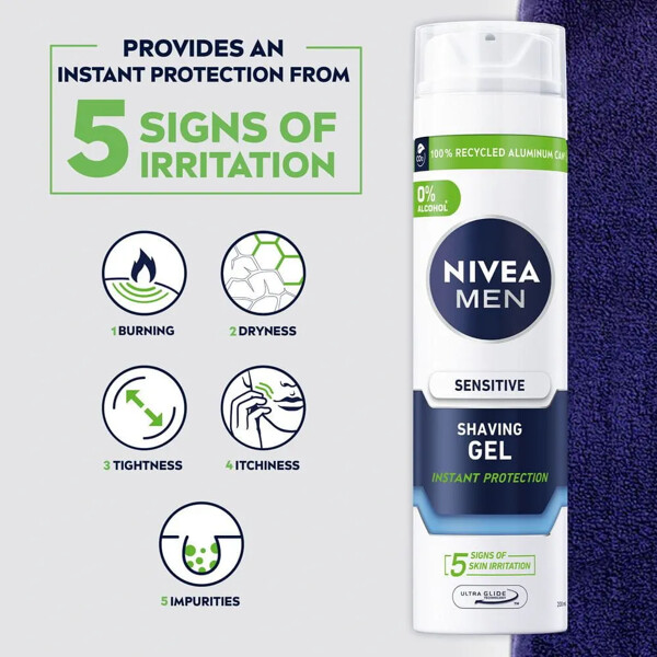 Nivea Men Sensitive Shaving Gel (Billede 3 af 7)