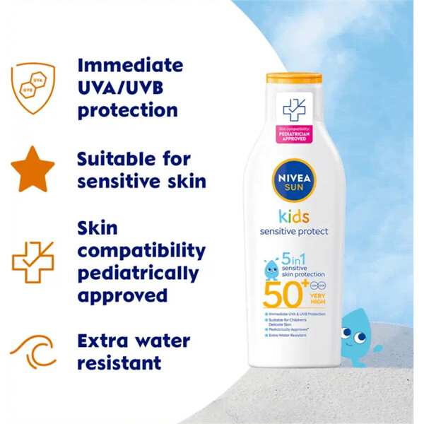 Nivea Sun Kids Sensitive Lotion Spf 50+ (Billede 2 af 4)