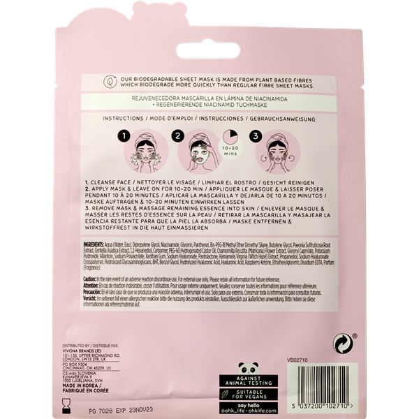 Oh K! Niacinamide Sheet Mask (Billede 2 af 2)