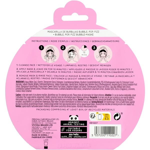 Oh K! Bubble, Pop, Fizz Bubble Mask (Billede 2 af 3)
